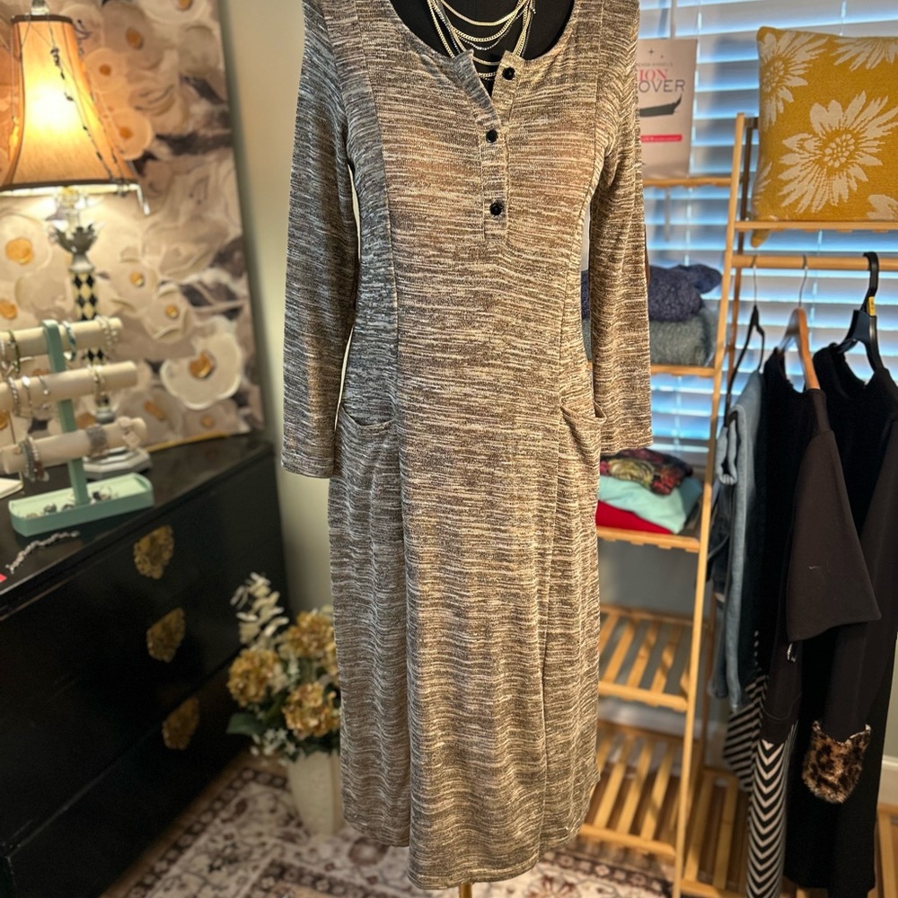 Reborn Black and Gray Long Sleeve Dress